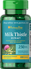 Milk Thistle Silymarin - Marietidsel  250 mg 100 Kapsler
